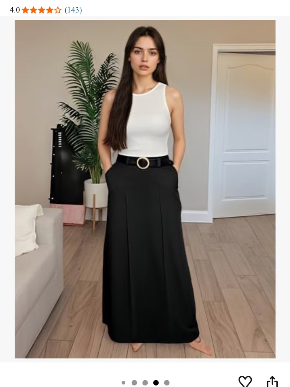 NWT UOOZEE Black Maxi A-Line Skirt Minimalist Quiet Luxury Size L - Picture 11 of 15